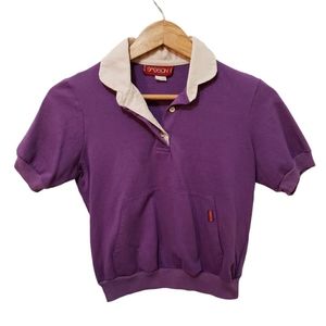 Vintage Sasson Purple Casual Crop Top